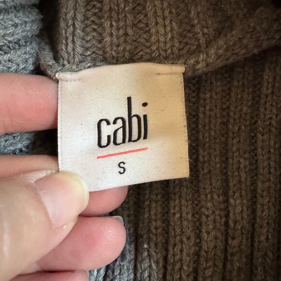 CAbi Eden Pullover Turtleneck Sweater Sz Small EUC Floral Bell Sleeves Gray 3704 - Picture 10 of 12